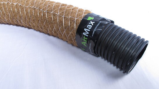 Bewaterings/beluchtingsbuis, Ø 80mm, zwart met kokos omhulling Bewaterings/beluchtingsbuis, Ø 80mm, zwart met kokos omhulling