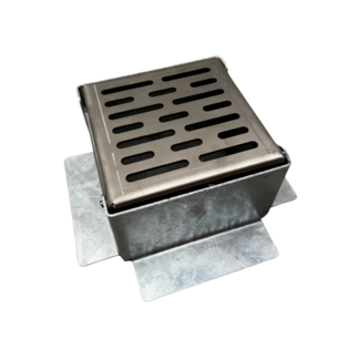 Eindkap - 170 x 170 mm - Deksel RVS zonder bladrooster & behuizing thermisch verzinkt staal